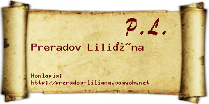 Preradov Liliána névjegykártya